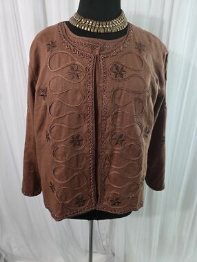 ELizeh Pair Vintage Two Piece Blazer Suit  Size 22 Color:Brown